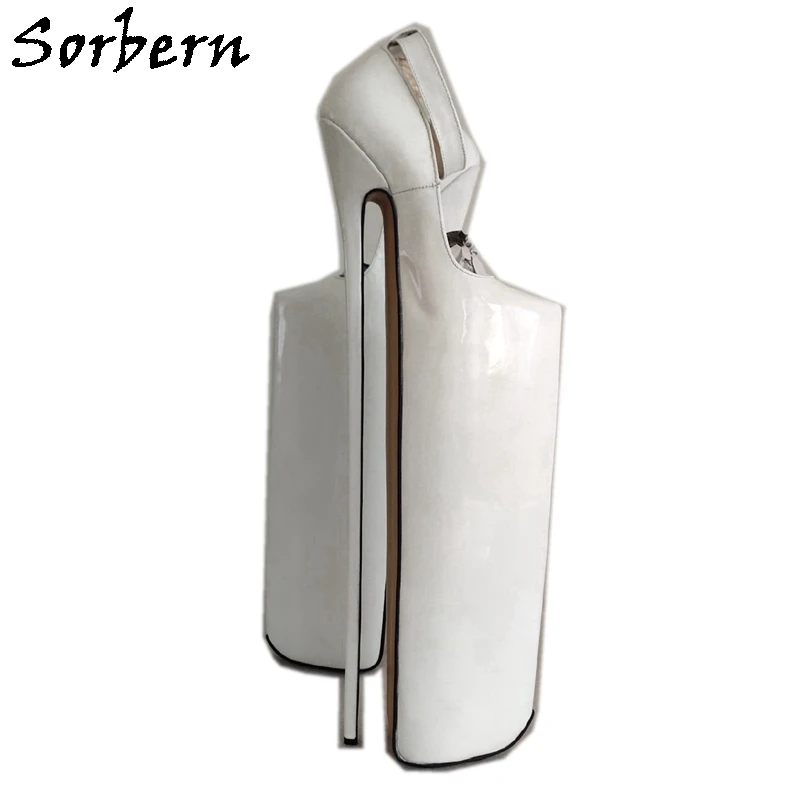 Sorbern 50Cm Thin High Heel Pump Real Leather Shoes Ankle Straps Drag Queen Fetish Shoe Unisex Custom Material Or Colors