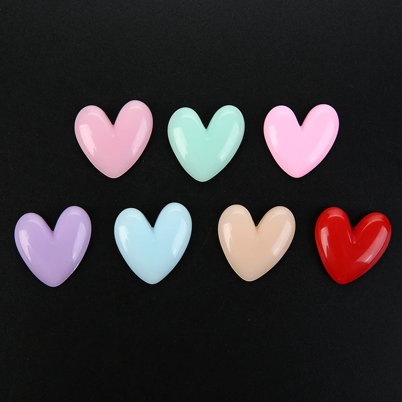 10Pcs Cute Flatback Resin Glitter Heart Pendant For DIY Jewelry Fashion Earrings Findings Necklace Charm Accessories