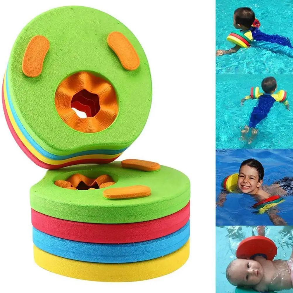 

4 Pcs Kids Arm Float Discs EVA Swim Float Colorful Discs Armbands Floating Sleeves Buoyancy Circles Rings1