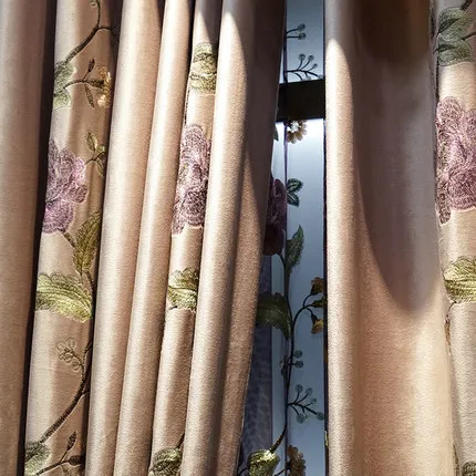 Luxury flannelette embroidered curtain living room bedroom shade festive atmosphere villa Piazza curtain product customization