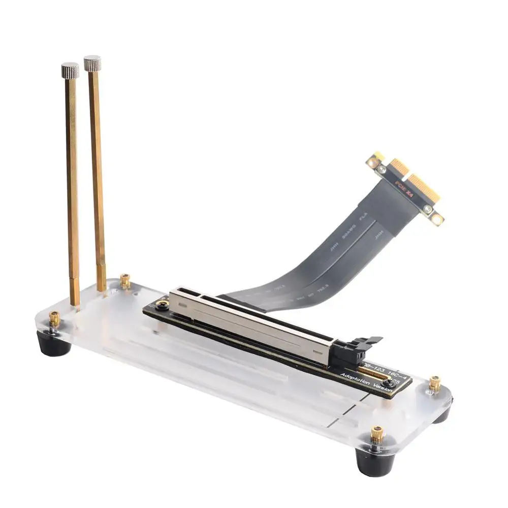 PCI-E 3.0 GEN3 4x إلى 16X الناهض تمديد كابل x4 x16 PCIe بطاقة جرافيكس عمودي مسنده قوس وحدة معالجة الرسومات وحامل المواجهة