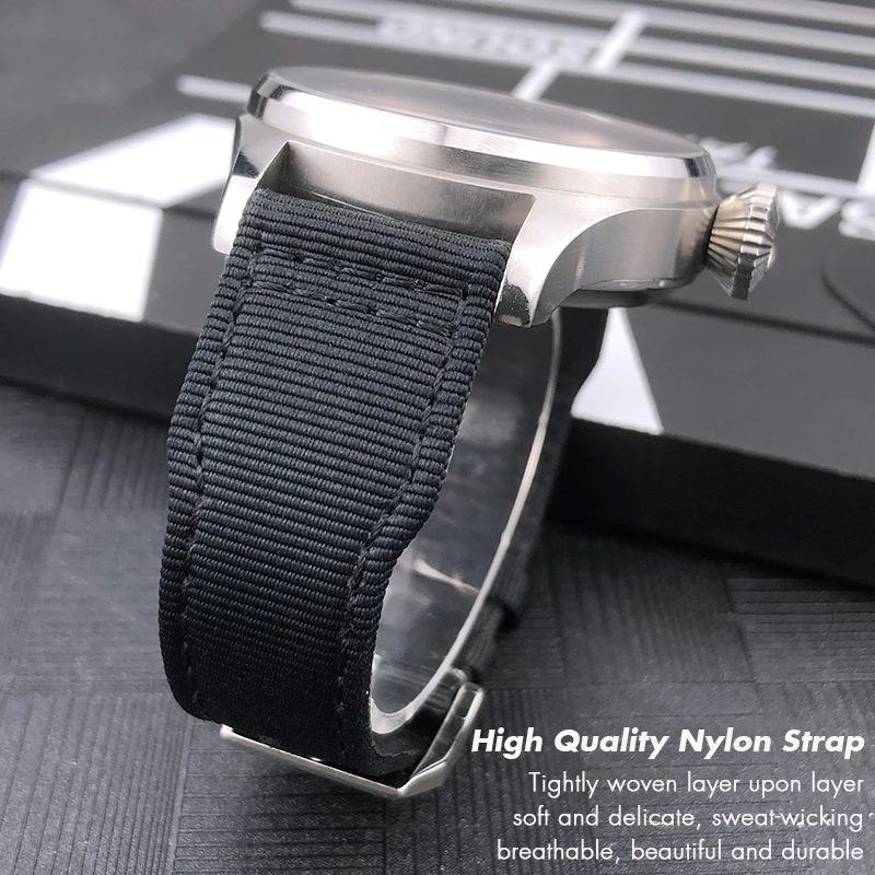 20mm 21mm 22mm Nylon Fabric Genuine Leather Watch band Fit for IWC watches Spitfire Pilot Mark 18 TOP GUN Strap Pin buckle