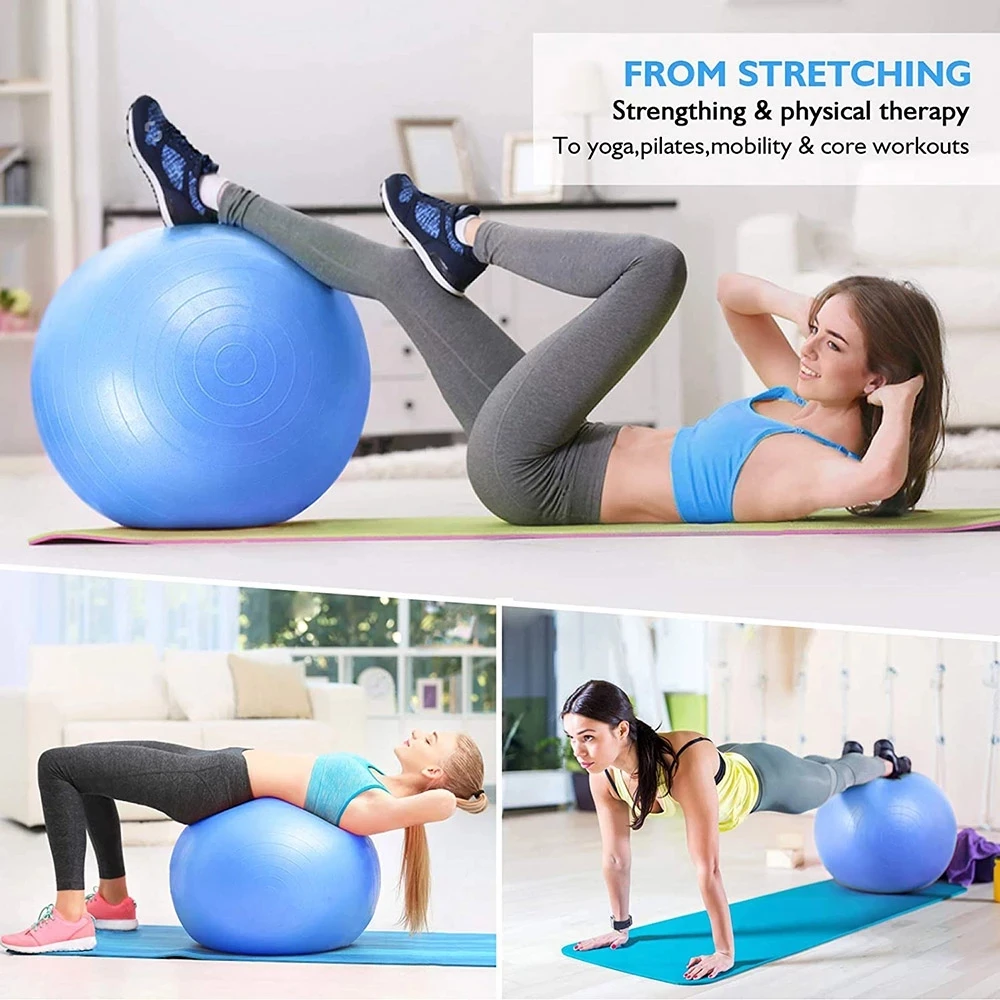 Sports Yoga Balls Bola Pilates Fitness Gym Balance Fitball Exercise Pilates Workout Massage Ball 45cm PVC Fitness Balls