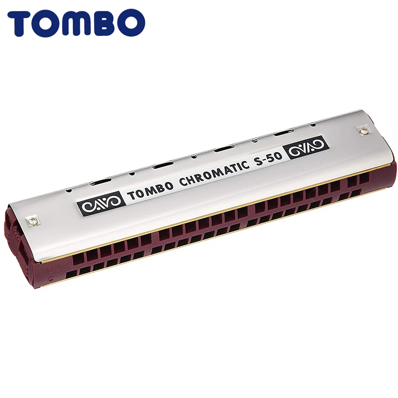 TOMBO NO.S-50 S50 Chromatic Single Harmonica 44 Holes Blues Harp Key C Mouth Organ Brass Reeds Resin Musical Instrument