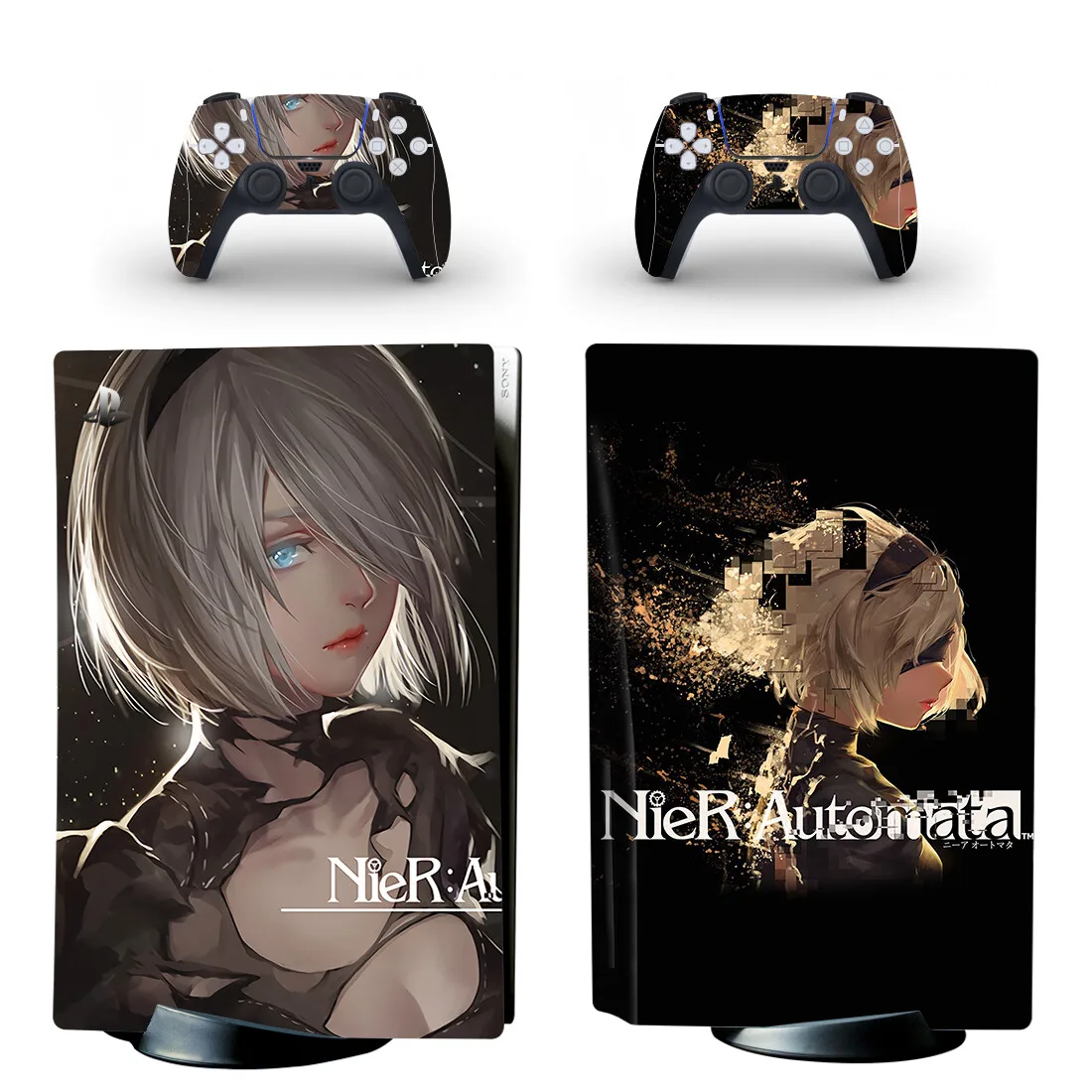 Наклейка с рисунком диска NieR Automata PS5, Защитная Наклейка для консоли PlayStation 5 и контроллера PS5, Виниловая наклейка с рисунком диска