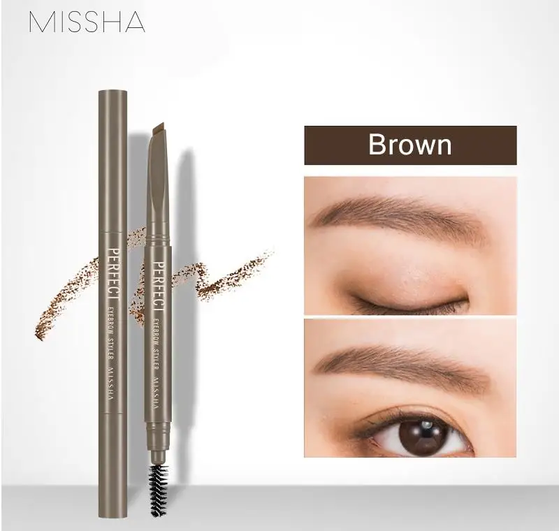 MISSHA Perfect Eyebrow Styler1pcs Auto Type Eyebrow Natural Long Lasting Paint Tattoo Eyebrow Waterproof Black  Korea Cosmetics