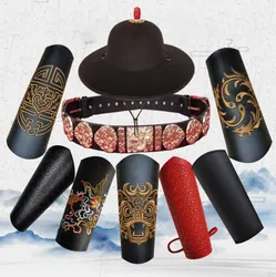 Chinese Ancient Wrist Guard Hanfu Men Wristband Bundle Sleeve Archery Guard Cosplay Hanfu Barcer Armour Wristband Belt For Men
