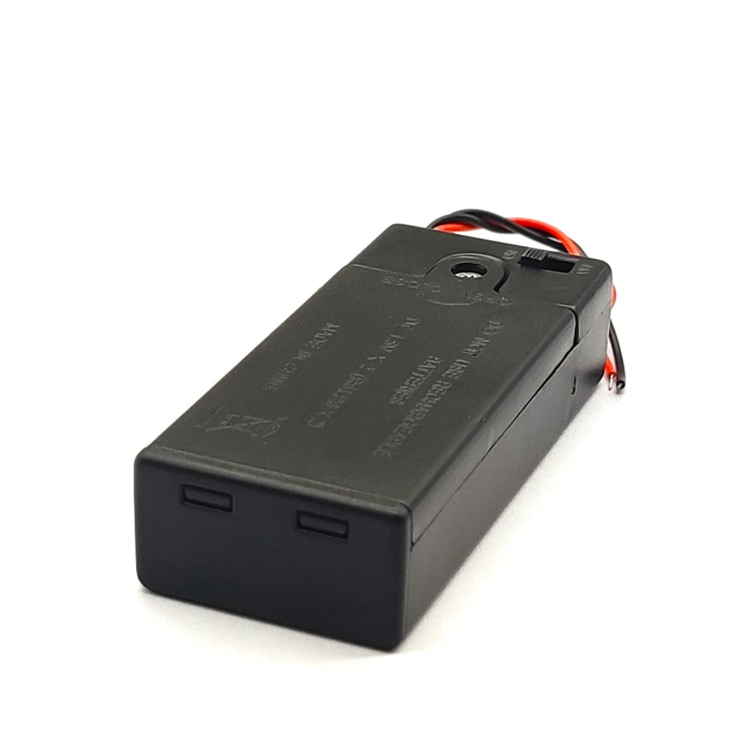 Support de piles AA avec interrupteur, boîtier de piles AA avec couvercle, accessoires de jouets, pièces de modèle, nouveau noir, 2 piles AA, 3V