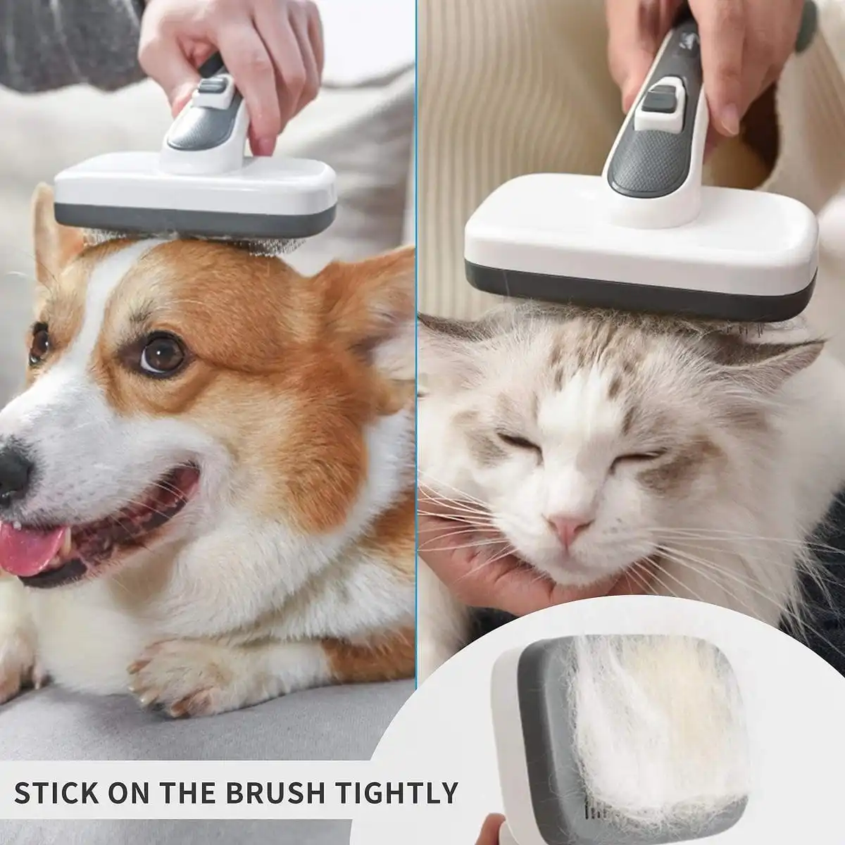 LAIKA One Button Remove Hair Pets Comb Dogs Grooming Needle Comb Cat Puppy Dog Hair Shedding Brush Hair Remover Cleaning Supply