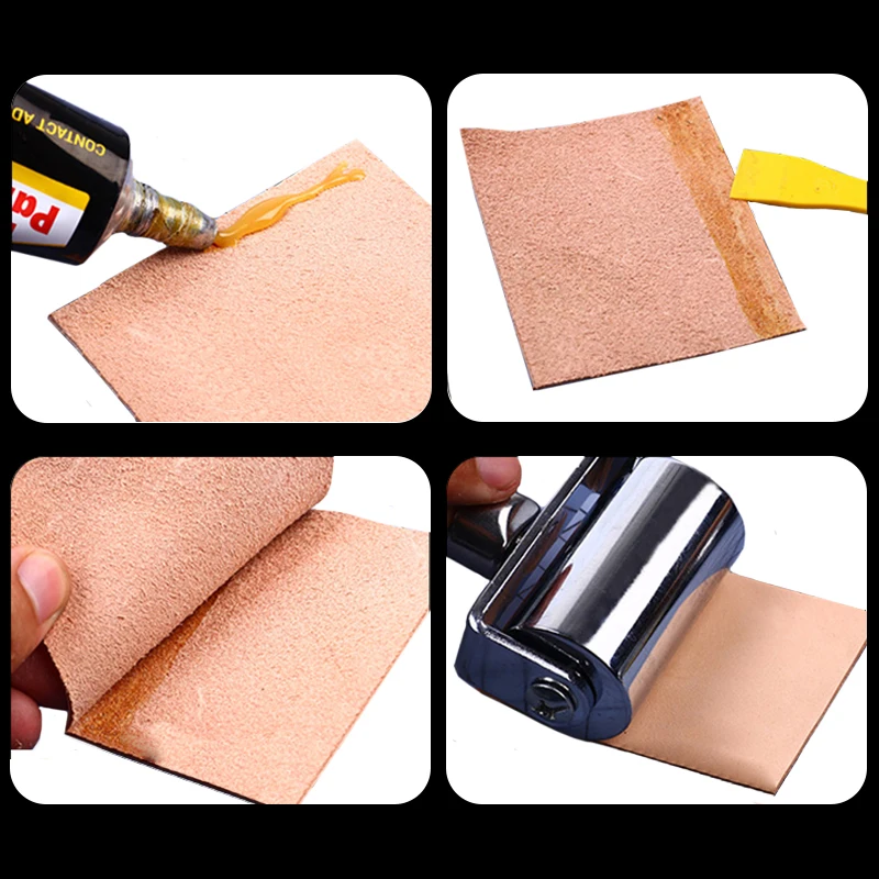 Fenrry 26/60/100mm Press Edge Roller Leather Craft Glue Laminating Tool Leather Edge Creaser DIY Smoother Steel Iron Roller