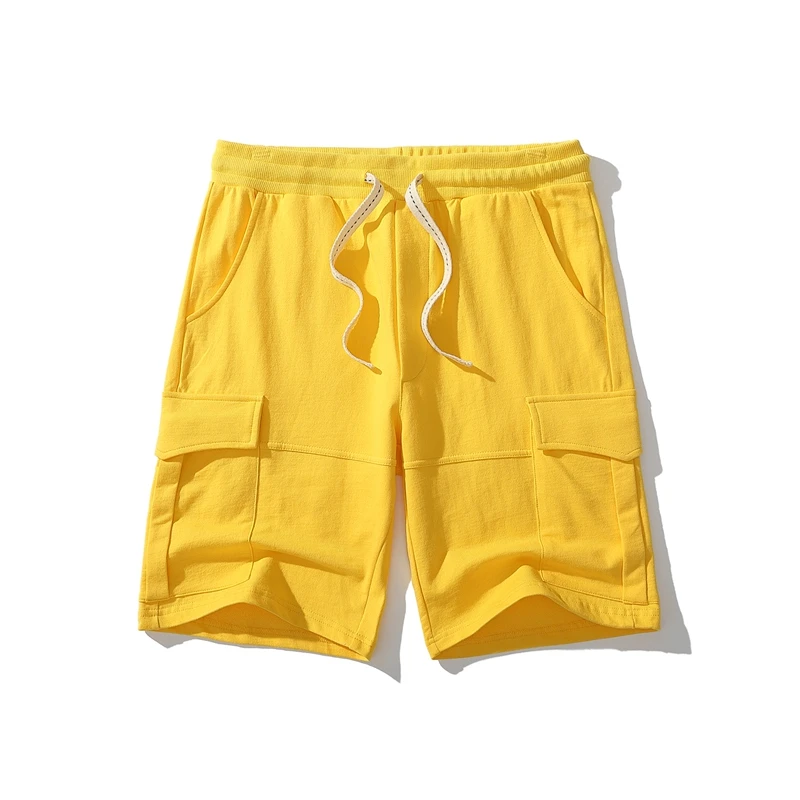 Akkad Kuti Summer Men's Army Green Cargo Shorts Cotton Loose Casual Sport Sweatshorts Streetwear Multi-Pockets Oversize Shorts