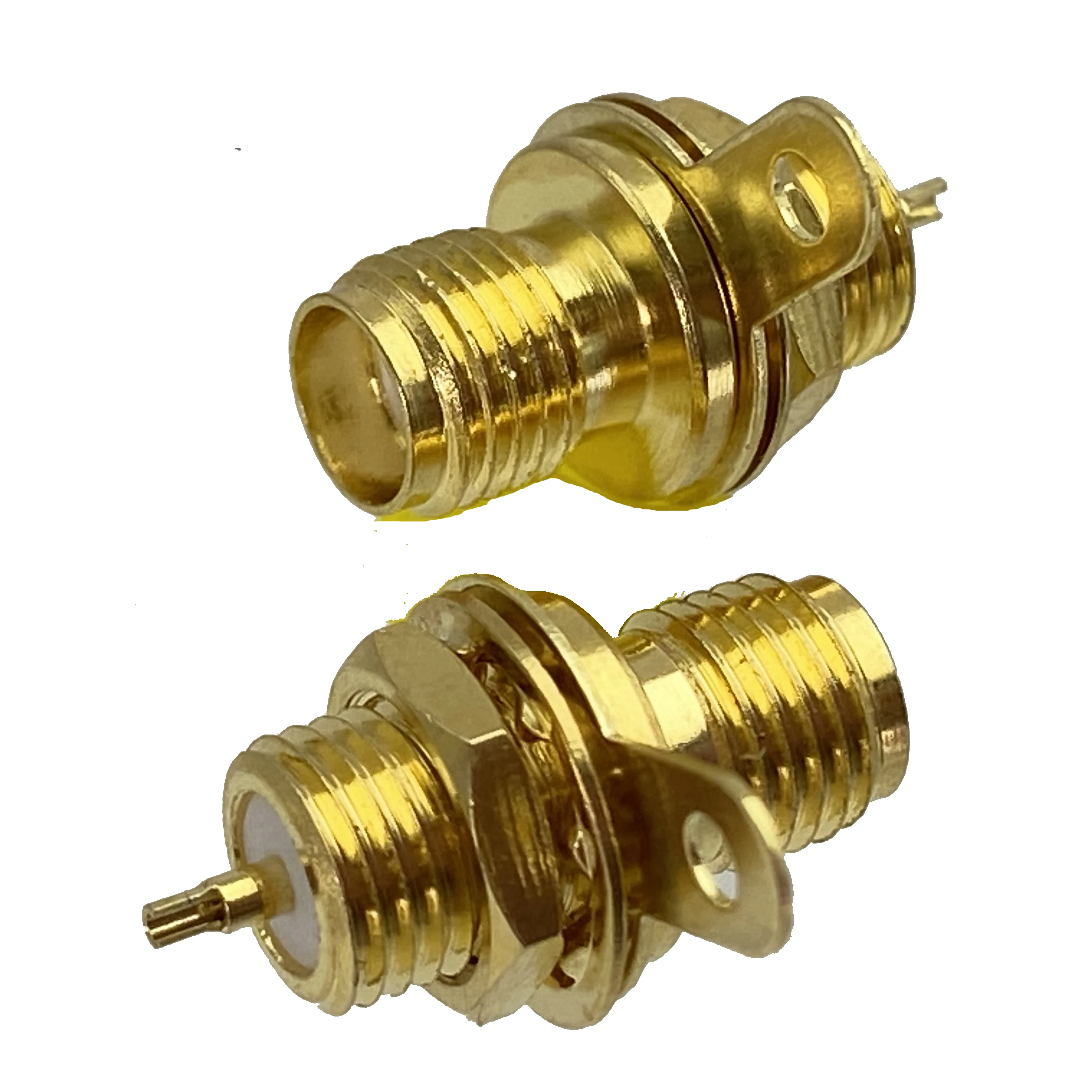 1pcs SMA Female Jack Bulkhead Nut Connector Solder Panel Mount RF Coaxial Brass 50ohm Straight New