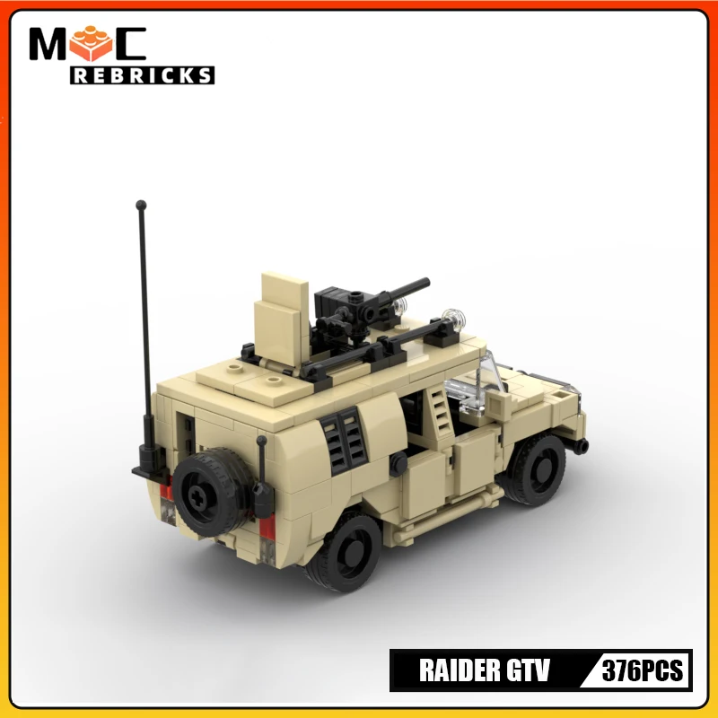 Véhicule SUV Raider de la série militaire pour enfants, figurines chargeables, assemblage de voitures SWAT, briques modèles, jouet MOC, nuits de construction