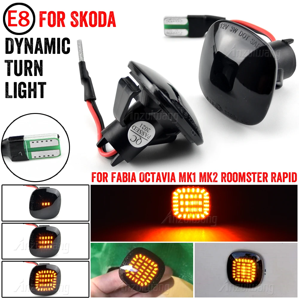 

LED Dynamic Turn Signal Light Side Marker Lamp For AUDI A3 A4 A8 SEAT Cordoba Ibiza For Skoda Fabia Octavia Superb Roomster