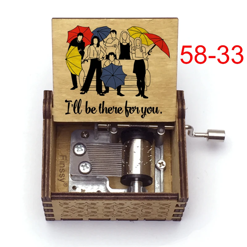 New TV show Friends Music Box Hand Wood Song Theme I\'II BE THERE FOR YOU color print fans Birthday Christmas friends Gift Craft