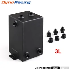 3L Racing Car Fuel Surge Tank Aluminum 3 Litre Swirl Pot System Universal Black Fuel Tank