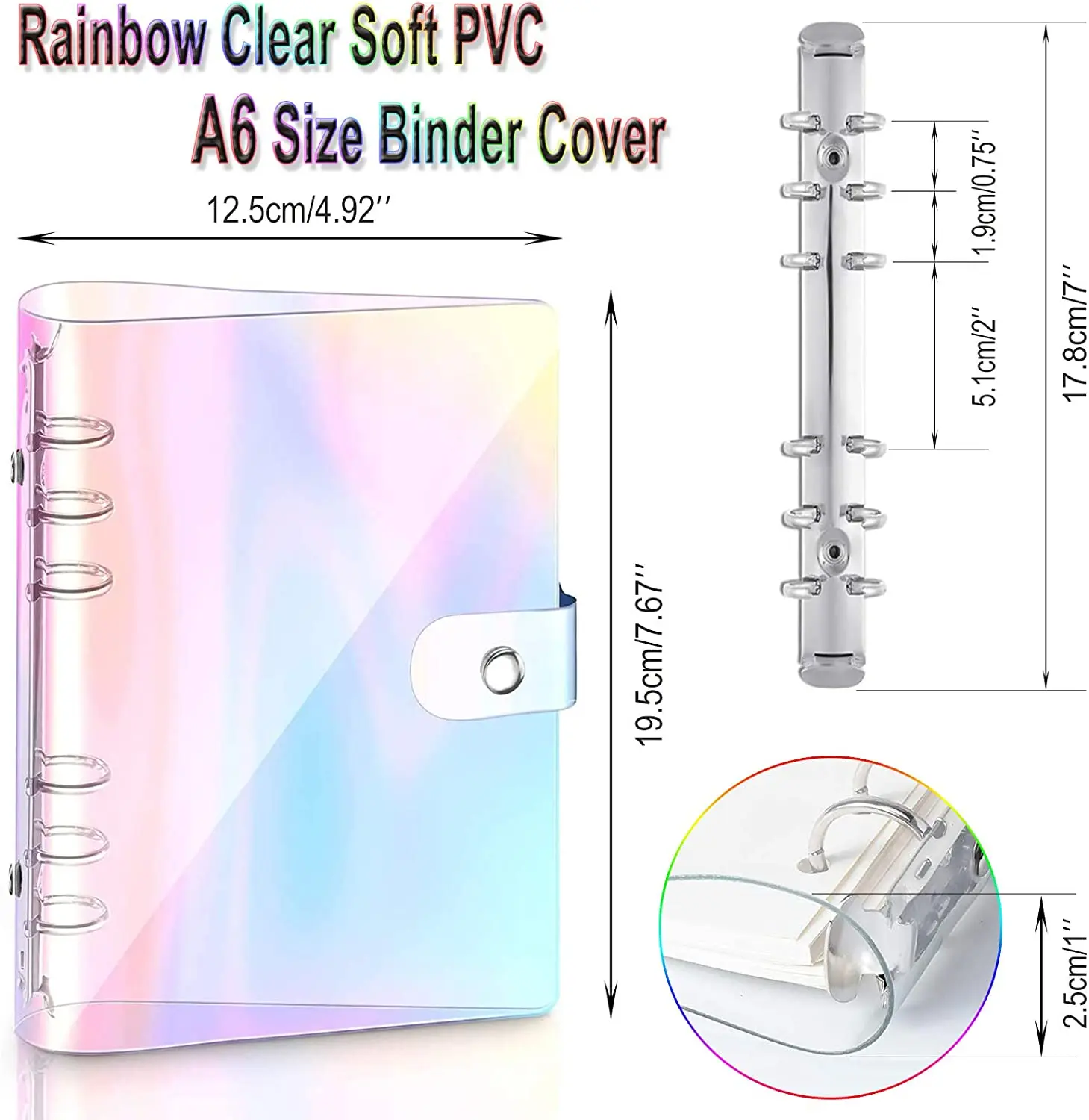 A6 PVC Waterproof Binder Cover, Budget Cash Envelopes System with 12 Zipper Pockets,12 Colorful Budget Sheets ,16 Labels Sticker