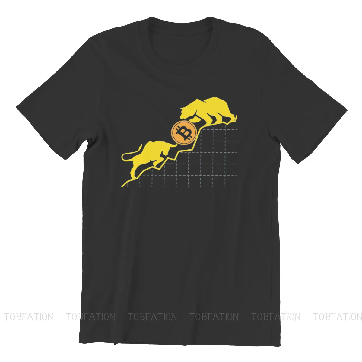Bitcoin Cryptocurrency Meme Vs  Art Tshirt Vintage Gothic Men's Streetwear Tops Large Cotton O-Neck T Shirt