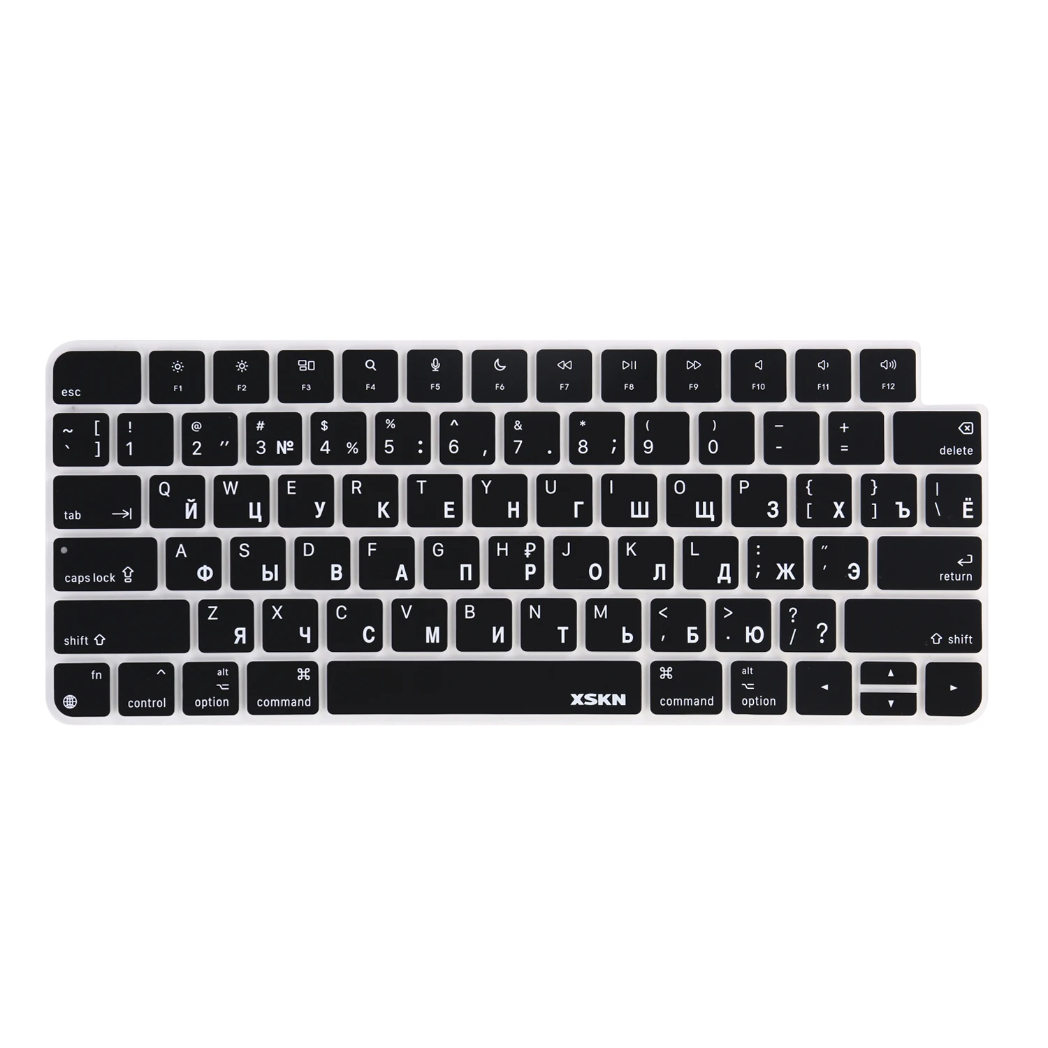 XSKN Russian Silicone Keyboard Cover Skin for 2021 Apple iMac 24 inch Magic Keyboard A2449 With Touch ID A2450 Lock Key