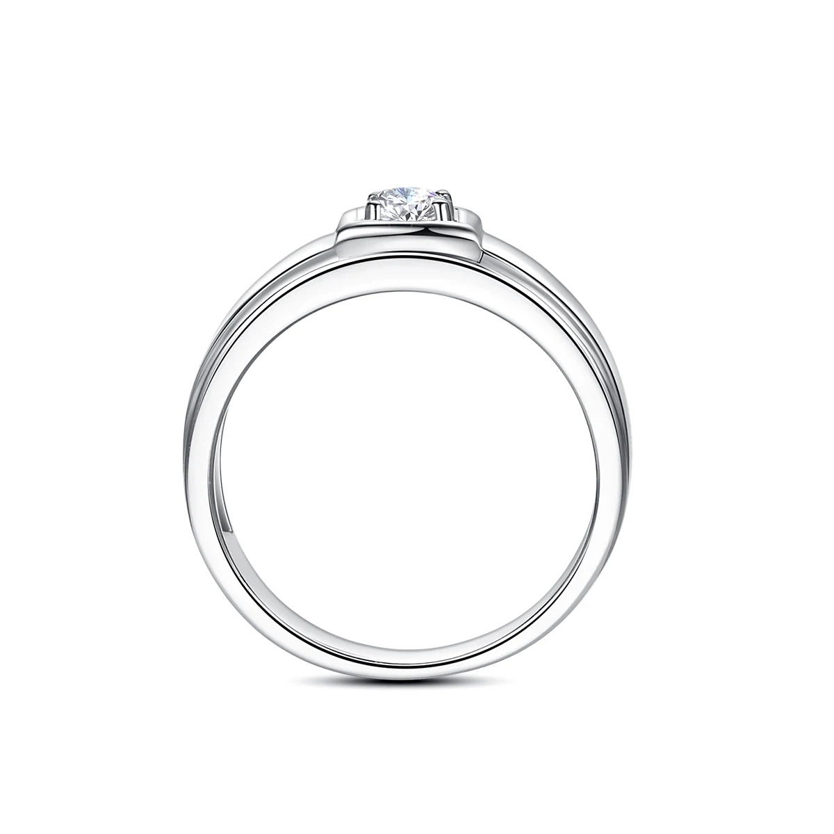 0,4 Karat 3mm DF-Farbe Moissanit-Ringe für Männer 100% 925 Sterling Silber Zertifizierter Hochzeits- und Verlobungsschmuck Diamanttest bestanden Geschenk – Detail 5