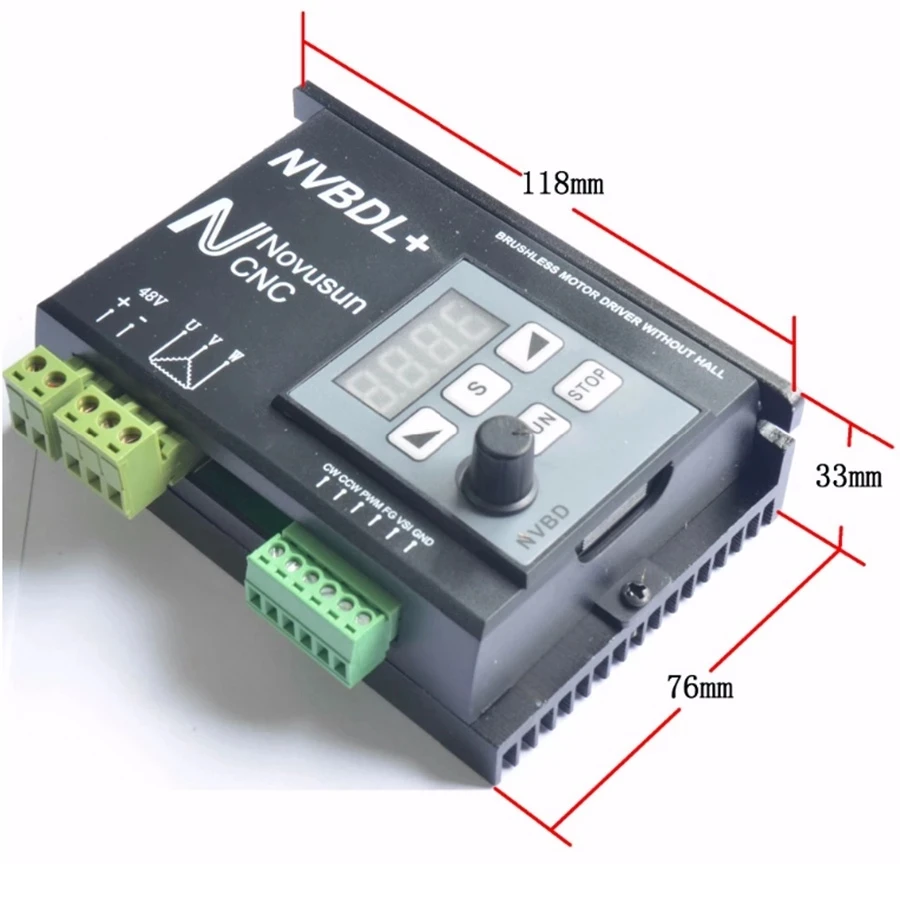 Imagem -03 - Nvbdh Mais Nvbdl Mais Brushless dc Driver do Motor Controlador 400w Tela de Exibição Digital Cnc Fresadora Eixo