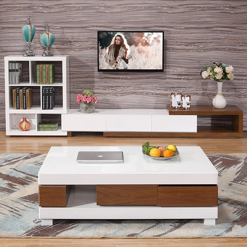 living room home furniture coffee table minimalist modern style wooden mesas rectangle table basse de salon white sehpalar tablo