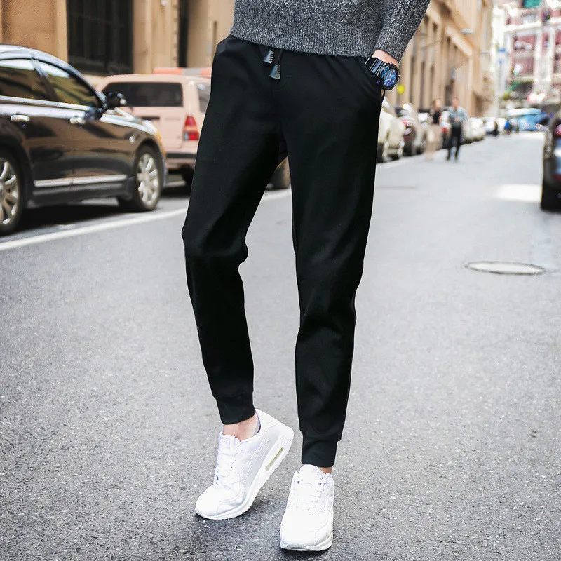 

MRMT 2024 Brand New Autumn Winter Men's Trousers Solid Color Tether Waist Casual Pants for Male Feet Pants Trousers