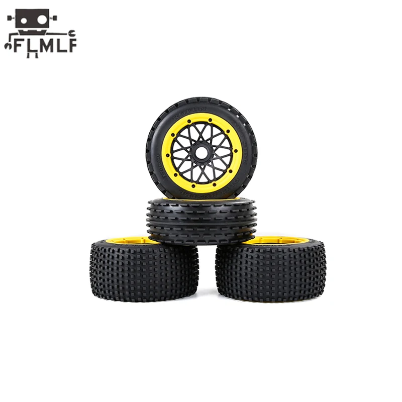 

Rc Car Off-road Front and Rear Thickened Tire 4pcs/Set (Size:170x60mm/170x80mm) Fit 1/5 HPI ROFUN BAHA KM ROVAN BAJA 5B SS Parts