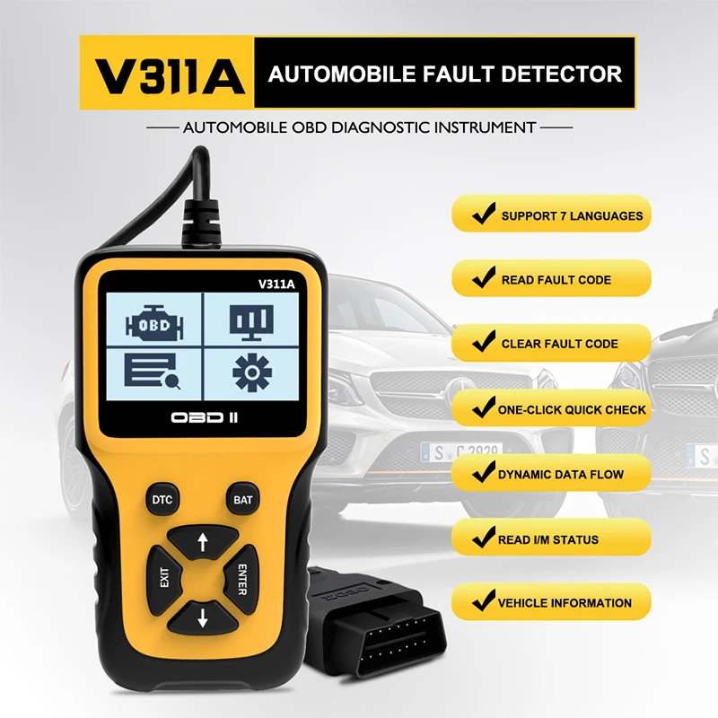 

V311A Car Fault Code Reader OBDII/EOBD Detector Automobile Auto Diagnostic Tool OBD OBD2 Scanner Car Repair Tool