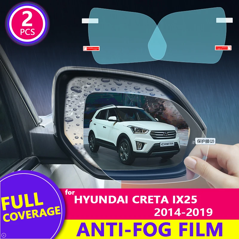 

for Hyundai Creta ix25 2014-2019 2018 Full Cover Rearview Mirror HD Film Anti-Fog Rainproof Auto Mirror Sticker Car Accessories