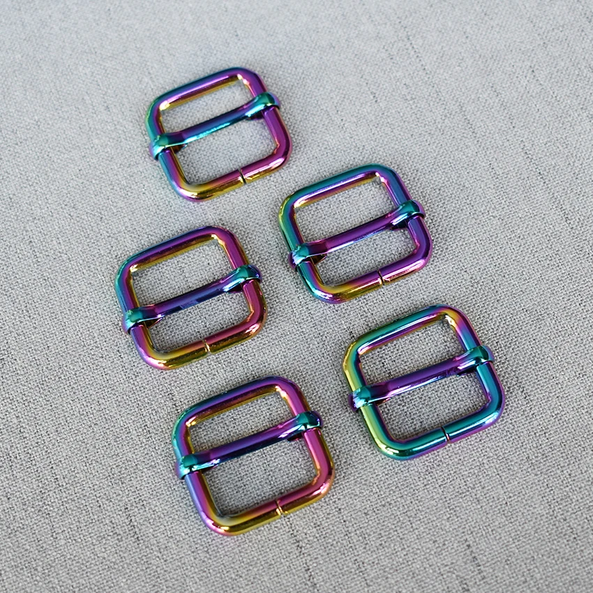 

50 Pcs/Lot 20mm Colourful Metal Adjuster Sliders Bag Dog Collar Belt Straps Garment Sewing Accessory Tri-Glides Strong Hardware