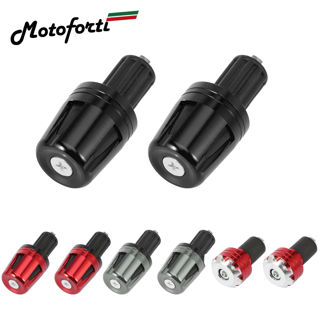 Motoforti  Universal 16mm 17mm Aluminum Alloy Hand Grips Handlebar End Caps Bar End Plug For Motorcycle