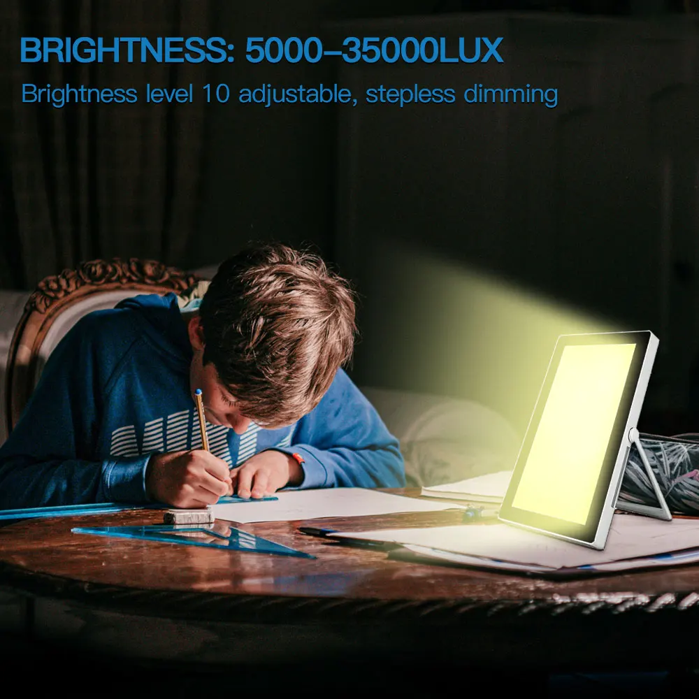 Daylight Therapy Lamp SAD Light 35000 Lux LED Ligh Happy Mood Light Therapy Seasonal Affective Disorder Anti Depression Lamp