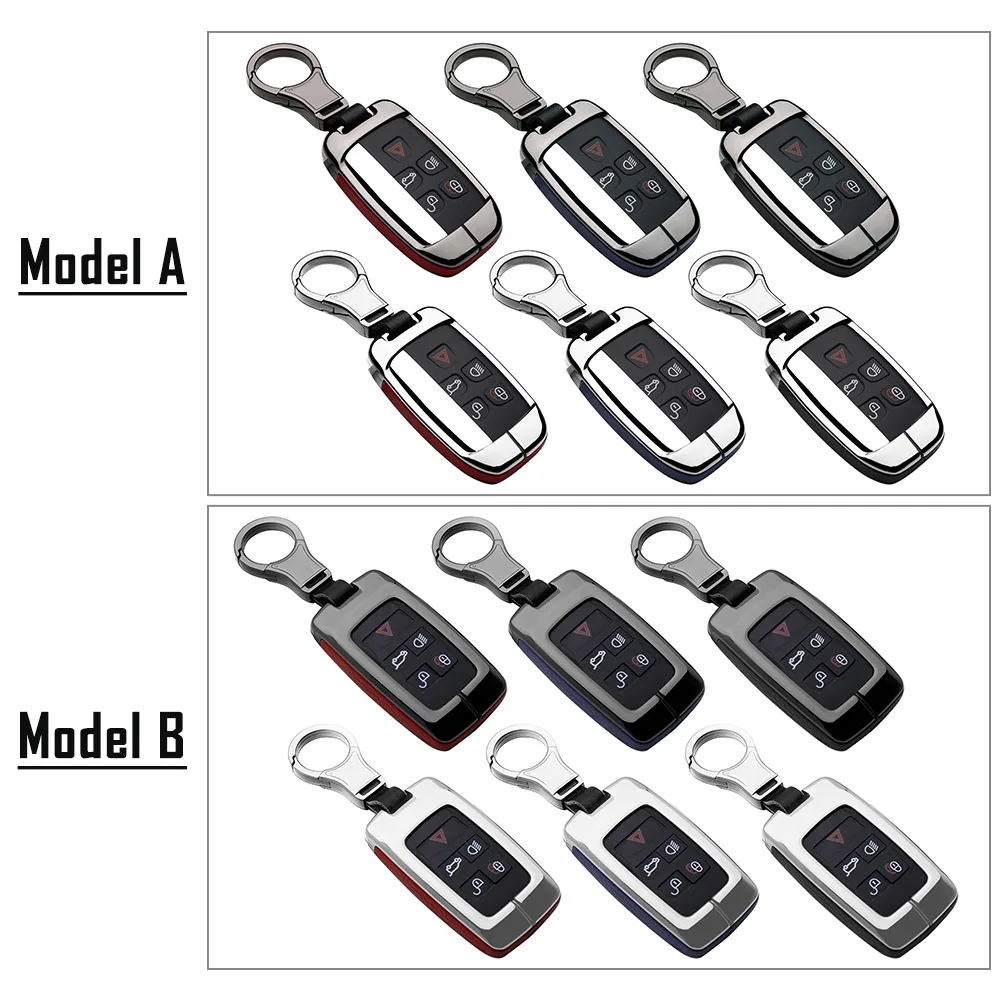 Leather Auto Key Fob Case Cover Shell For Land Rover Range Rover Evoque Velar Discovery 5 For Jaguar E-Pace I-Pace