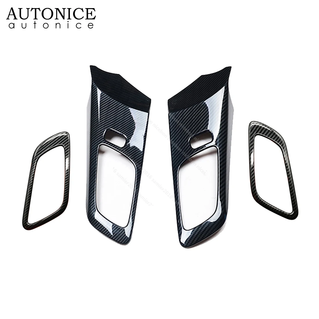 Fit for Ford Ranger Carbon Fiber Color Inner Door Handle Bowl Frame Decorator Cover 2015 2016 2017 2018 2019 2020 2021