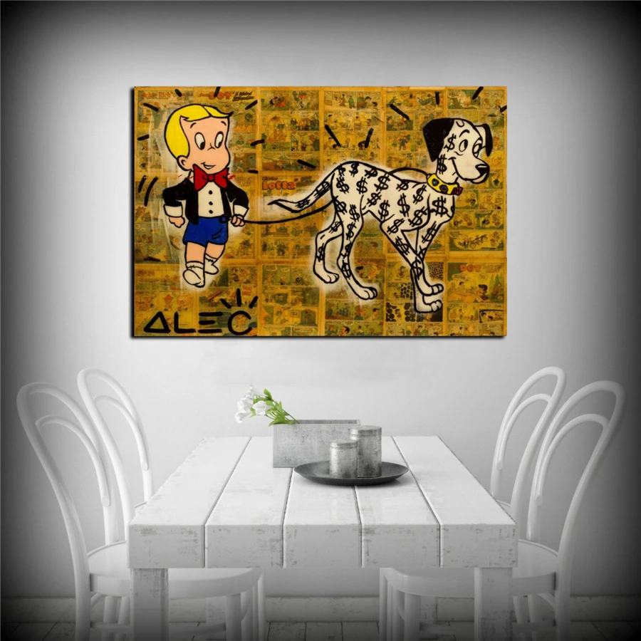 Alec Monopolys Richie 101 Dollars HD Wall Art Canvas Poster Print Canvas Painting Decorative for Office Living Room Home Decor