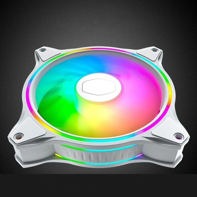 Refroidisseur de PC Master MF140 HALO ARGB 14cm RGB 5V/3 broches boîtier d'ordinateur silencieux PWM refroidisseur de CPU refroidissement à eau 140mm remplace les ventilateurs