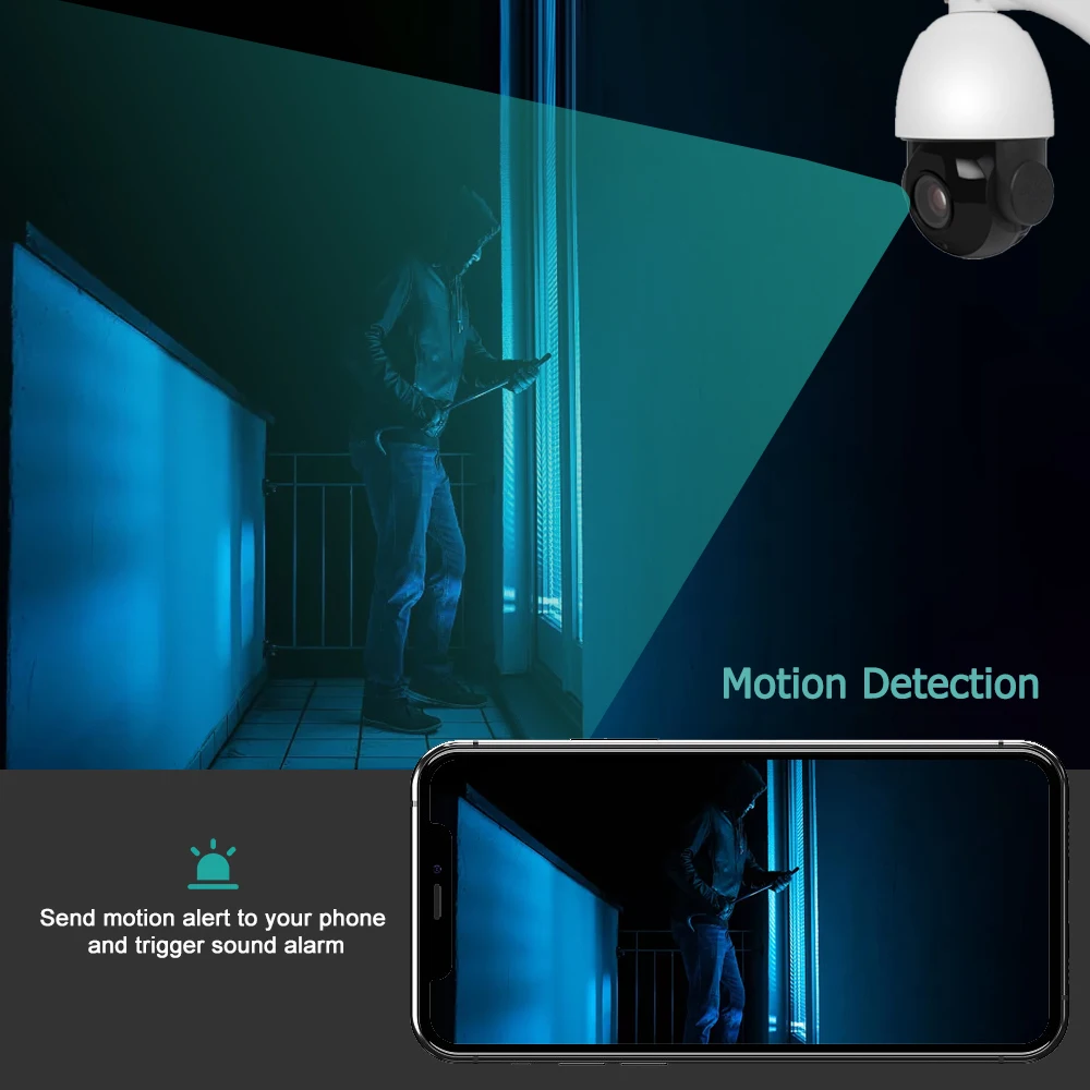Anpviz-cámara IP PTZ POE de 5MP para exteriores, videocámara de vigilancia domo de seguridad con Zoom 30x, rango IR de 50m, detección de movimiento, Audio H.265