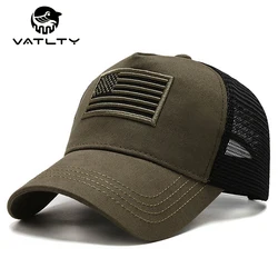 VATLTY Gorra de malla para hombres, Gorras tácticas al aire libre de algodón de alta calidad, Gorra de béisbol transpirable de verano masculina, accesorios deportivos