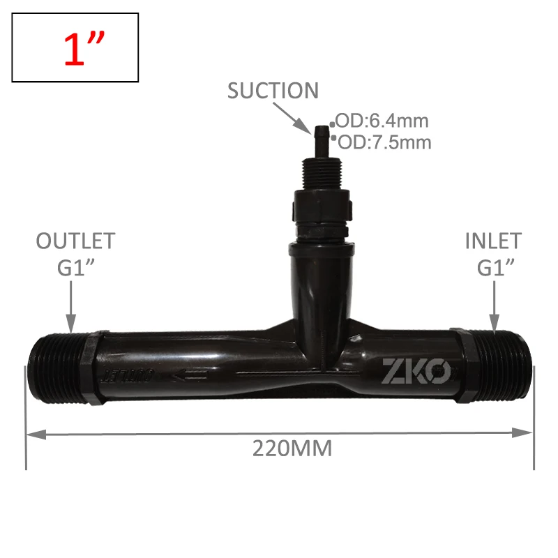 Инжектор для очистки воды pvdf venturi, озоновый смеситель, 1 дюйм