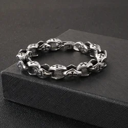 HaoYi Stainless Steel Cross Chain Bracelet For Men Fashion Personality Hip Hop Rock Party Jewelry