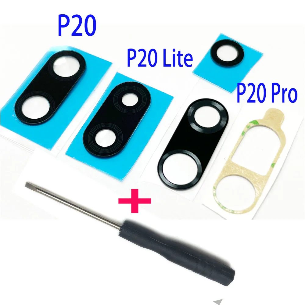 2Pcs/Lot , Back Camera Glass For Huawei P20 Pro P30 Lite Rear Camera Glass Lens with Glue Replacement Parts + Tool