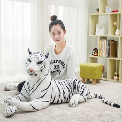 30-120cm Giant White Tiger Plush Toys Soft Wild Animal Pillow Animal Doll Yellow Tiger Black Leopard Panther Toy For Children