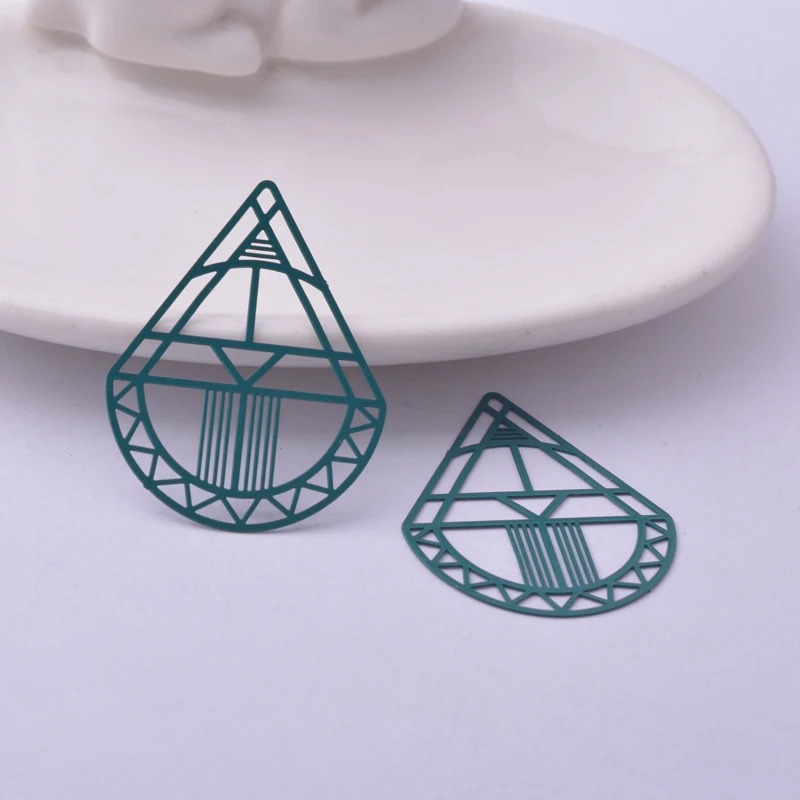 30 Stück AB6209 27*35mm Dreieck-Anhänger Geometrie-Anhänger DIY Schmuckherstellung – Detail 3