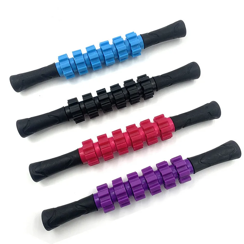 1Pcs New Body Massage Stick Muscle Roller Tool Trigger Portable For Fitness Yoga Leg Arm 6-wheel Massage Stick Relieve Stress