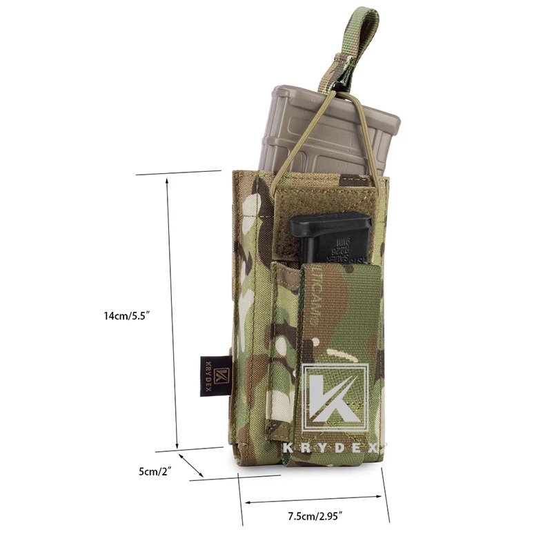 KRYDEX egységes 5.56 .223 nyitva felső Tölténytár Erszény 9mm Képes folyóirat Erszény számára Harcászati Hajtó MOLLE / PALS Pisztolytáska Tölténytár Erszény Hordozó