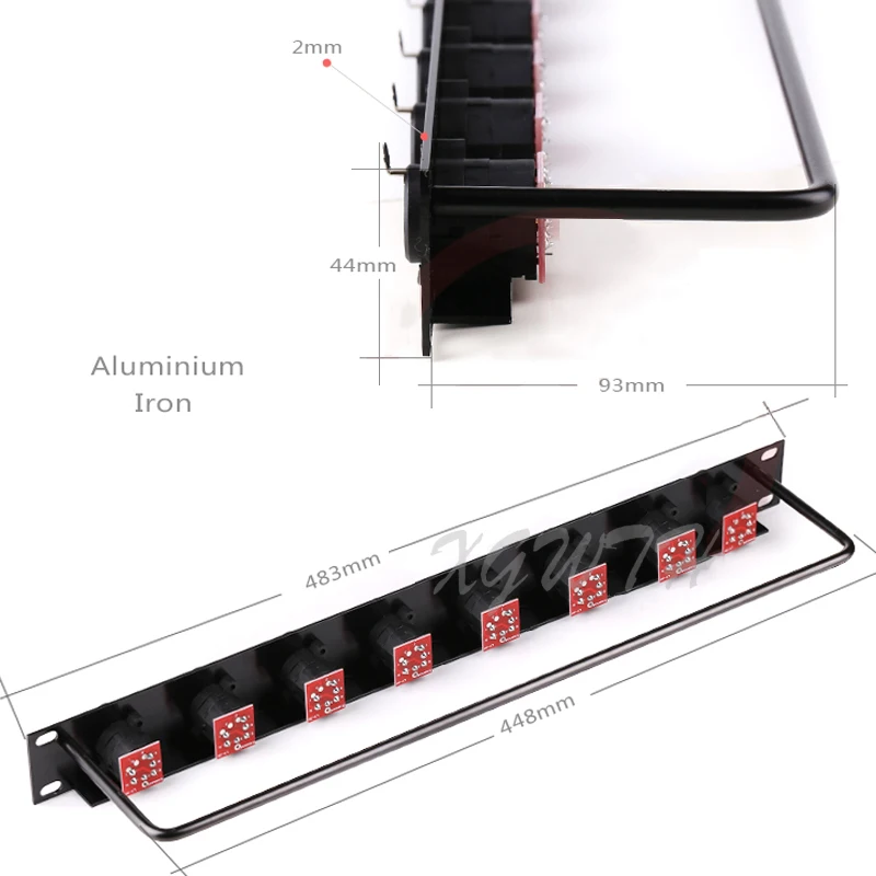 Imagem -04 - Rack Patch Panel para Alto-falante Profissional Audio Cabo Mount Xlr Fêmea Chassis Cabo de Áudio 12 16 Way Pole 1u Flight Case