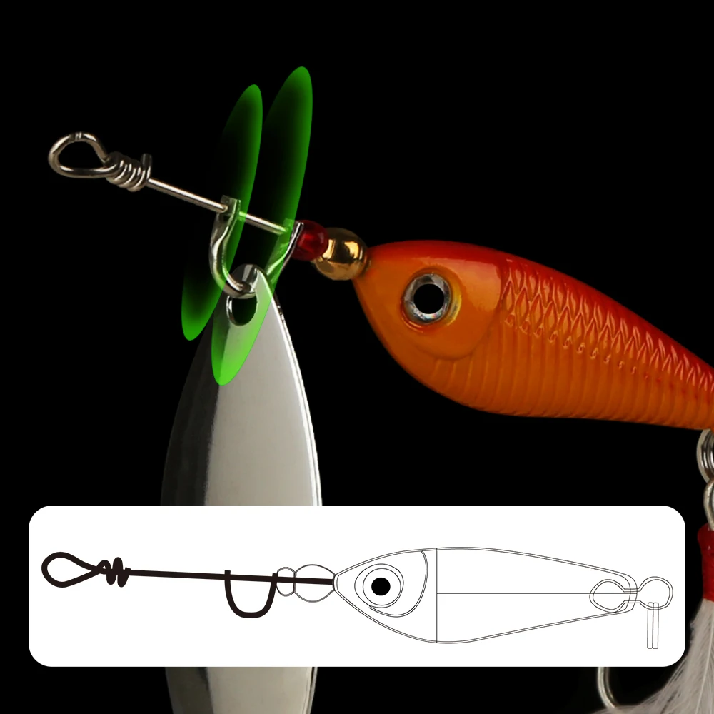 CEMREO Mini Metal Fishing Lure With Spinning Spoon 60mm 11.5g Fishing Tackle Pin Crankbait Vibration Minnow Sinking Spinner Bait image 5