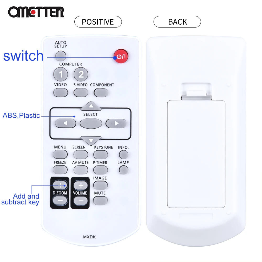 Nuovo telecomando MXDK adatto per proiettore Panasonic 6451051677 LX26HEA PT-LX26HEAJ PT-LX26HEJ PT-LX26HU PT-LX30HE PT-LX30HU