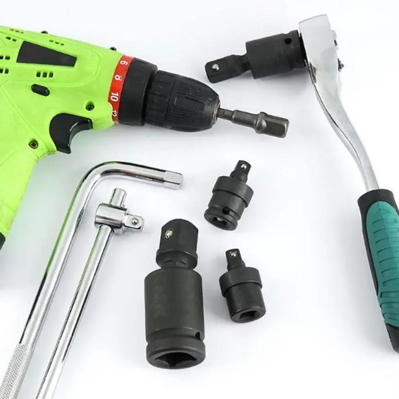 3 pçs universal ajustável soquete comum 1/4 "3/8" 1/2 "chave soquete adaptador de 360 graus conjunto de ferramentas de mão